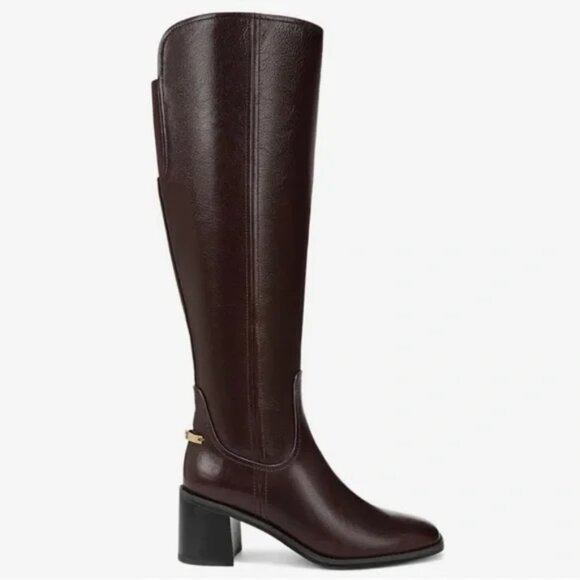 Naturalizer 27 EDIT Edda Dark Brown Leather Wide Calf Knee High Boot. Sz: 9.5WC